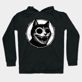 creepy black horror cat Hoodie